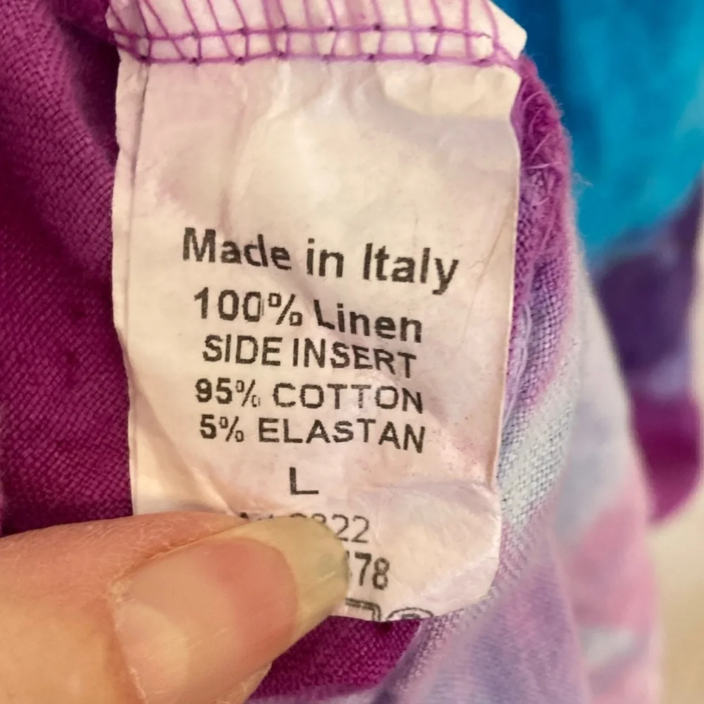 Vibrant Multicolor Linen Tie-Dye Sleeveless Dress - Picture 6 of 9